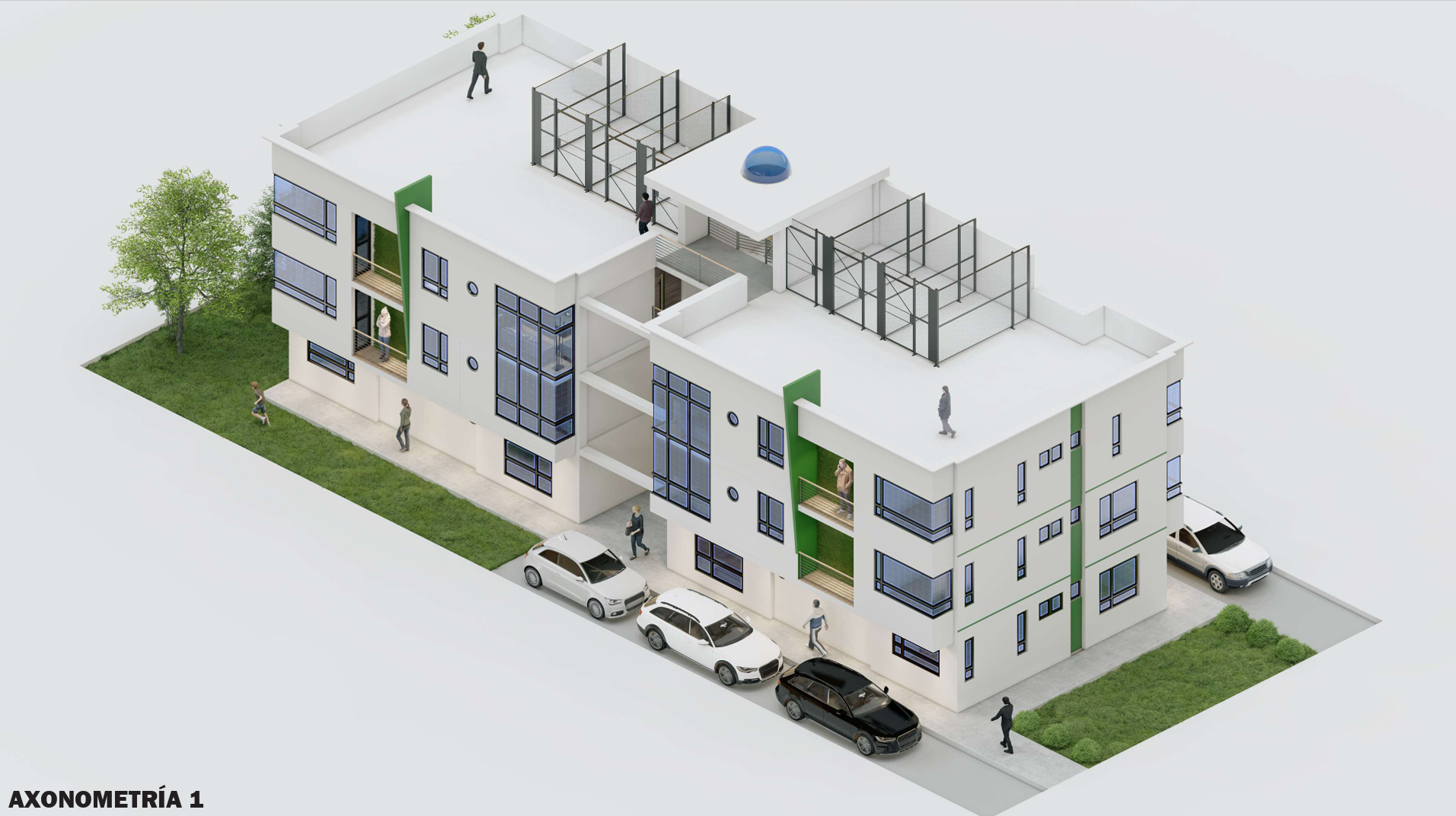 Render arquitectónico con estética contemporánea